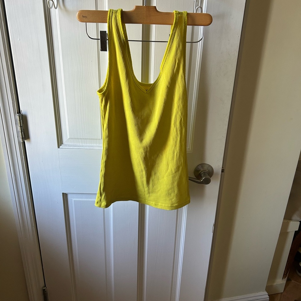 GAP Yellow Fitted Backless Tank Top